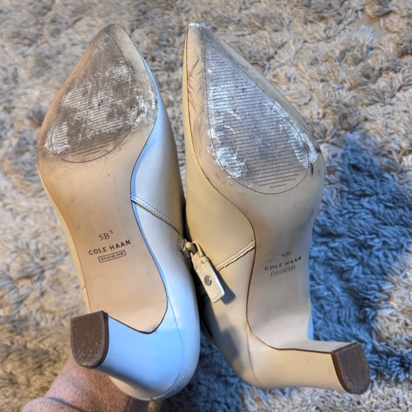 Cole Haan Cream Heeled Ankle Boots - Picture 3 of 4